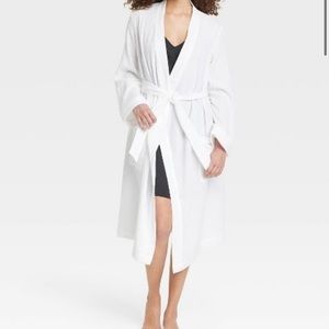 NWT Stars Above 100% Cotton Long White Robe